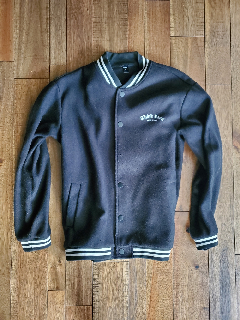 Black Varsity Jacket - Classic Bomber Style